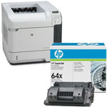 HP CC364X cartridge and printer